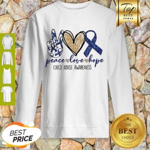 Glitter Peace Love Hope Child Abuse Awareness Sweatshirt