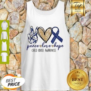 Glitter Peace Love Hope Child Abuse Awareness Tank Top