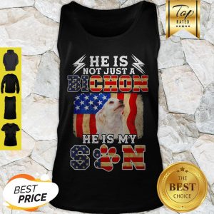 He Is Not Just A Bichon He Is My Son American Flag Tank Top