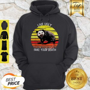 Live Ugly Fake Your Death Opossum Sunset Hoodie