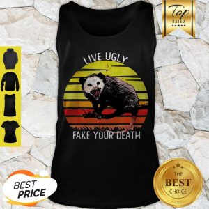 Live Ugly Fake Your Death Opossum Sunset Tank Top