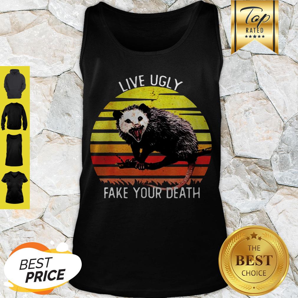 Live Ugly Fake Your Death Opossum Sunset Tank Top Live Ugly Fake Your Death Opossum Sunset Tank Top