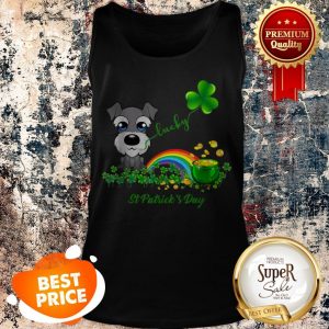 Lucky Saint Schnauzer Dog Shamrock St Patrick Day Tank Top
