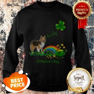 Lucky Saint Sheltie Dog Shamrock St Patrick Day Sweatshirt