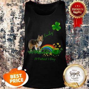 Lucky Saint Sheltie Dog Shamrock St Patrick Day Tank Top