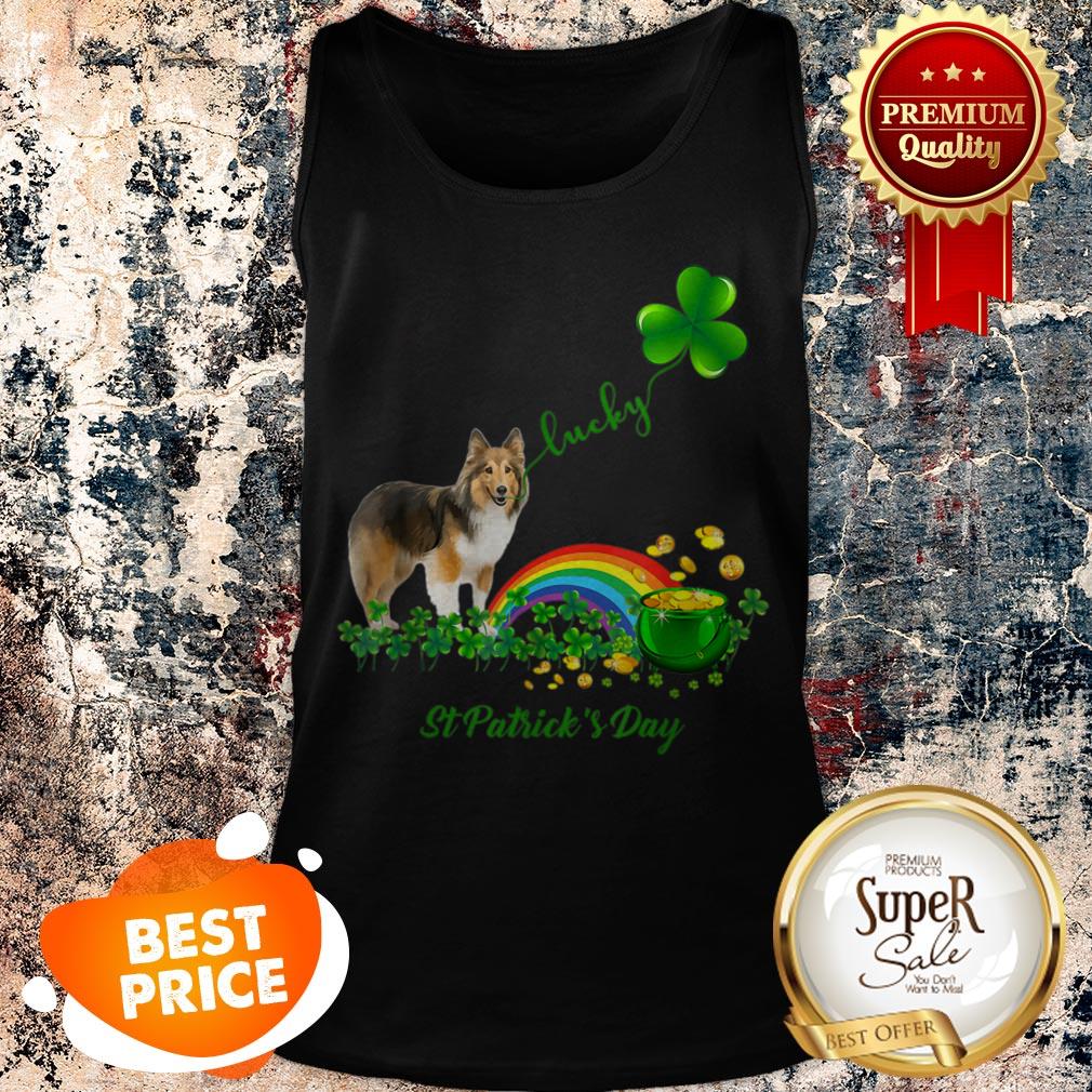 Lucky Saint Sheltie Dog Shamrock St Patrick Day Tank Top Lucky Saint Sheltie Dog Shamrock St Patrick Day Tank Top