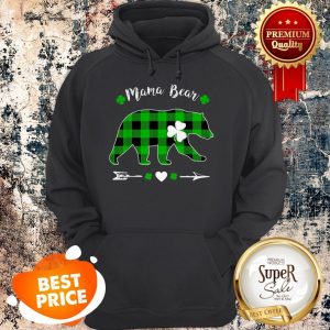 Mama Bear Green Shamrock Buffalo Plaid St.Patrick’s Day Hoodie