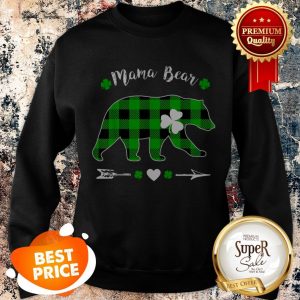 Mama Bear Green Shamrock Buffalo Plaid St.Patrick’s Day Sweatshirt
