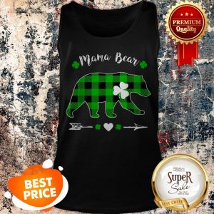 Mama Bear Green Shamrock Buffalo Plaid St.Patrick’s Day Tank Top