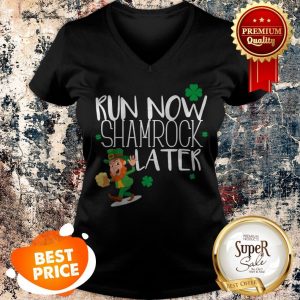 Marathon Running St Patricks Day Funny Race 5k Runner Gift V-neck