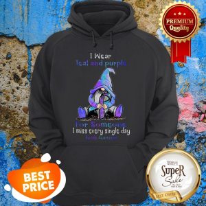 Nice Gnome I Wear Teal And Purple For Someone Suicide Awareness Hoodie