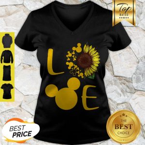 Nice Love Sunflower Mickey Mouse V-neck