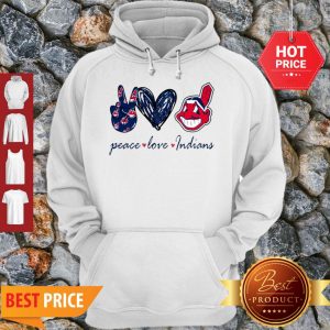 Nice Peace love Cleveland Indians Logo Hoodie