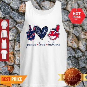 Nice Peace love Cleveland Indians Logo Tank Top