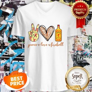 Nice Peace Love Fireball Cinnamon Whisky V-neck