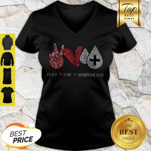 Nice Peace Love Venipuncture Medical V-neck
