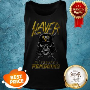 Nice Skull Slayer Pittsburgh Penguins Logo Tank Top