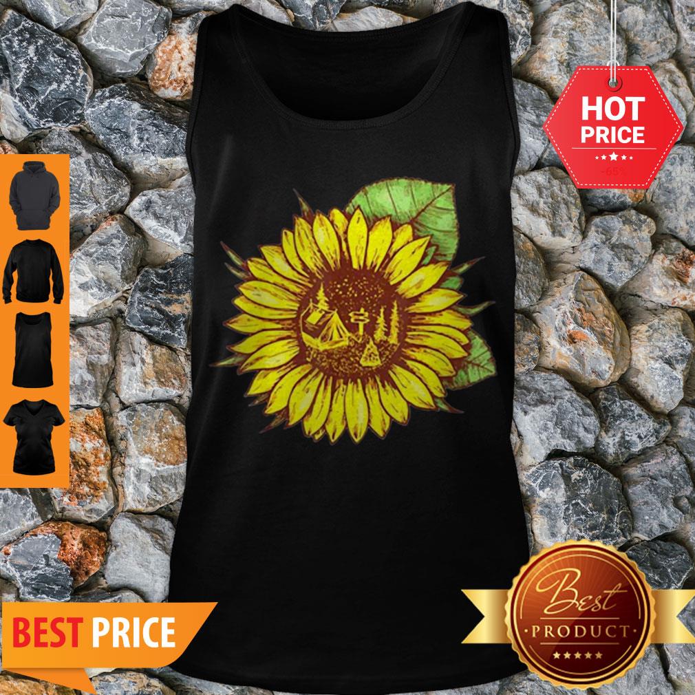 Official Camping And Sunflower Tank Top Official Camping And Sunflower Tank Top