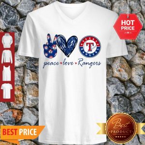 Official Peace Love Texas Rangers V-neck