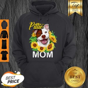 Official Womens Pitbull Pittie Mom Sunflower Mothers Day Gift Hoodie