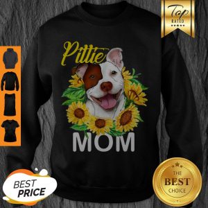 Official Womens Pitbull Pittie Mom Sunflower Mothers Day Gift Sweatshirt