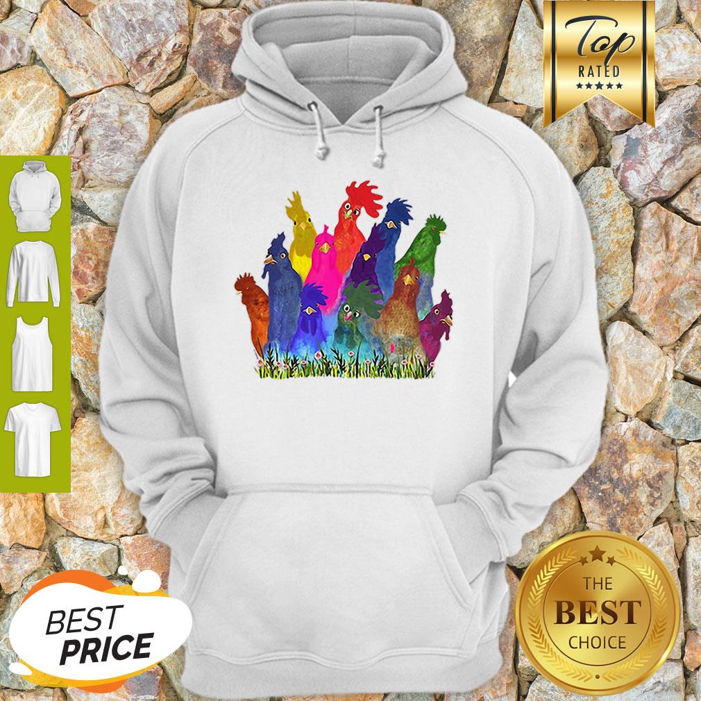 Premium Chickens Watercolor Hoodie Premium Chickens Watercolor Hoodie