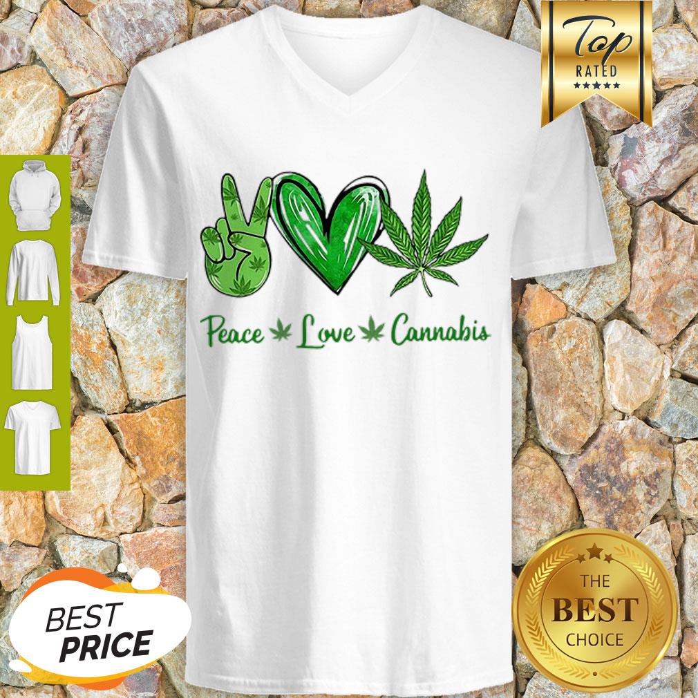 Premium Peace Love Cannabis V-neck Premium Peace Love Cannabis V-neck