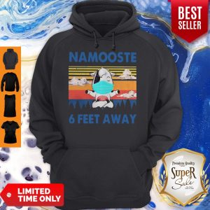 Nice Cow Mask Namooste 6 Feet Away Vintage Hoodie