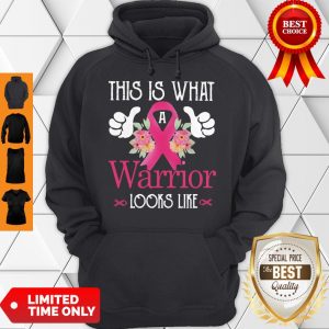 Premium This Is What Warrior Looks Like Breast Cancer Flower Hoodie
