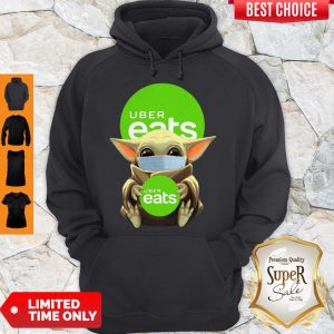 Premium Baby Yoda Face Mask Hug Uber Eats Hoodie