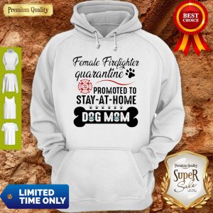 Female Firefighter Quarantine Promoted To Stay At Home Dog Mom Hoodie