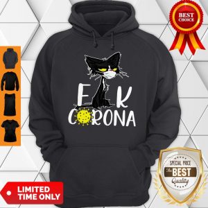 Fashion Grumpy Black Cat Fuck Corona Covid-19 Hoodie