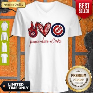 Premium Peace Love Chicago Cubs V-neck
