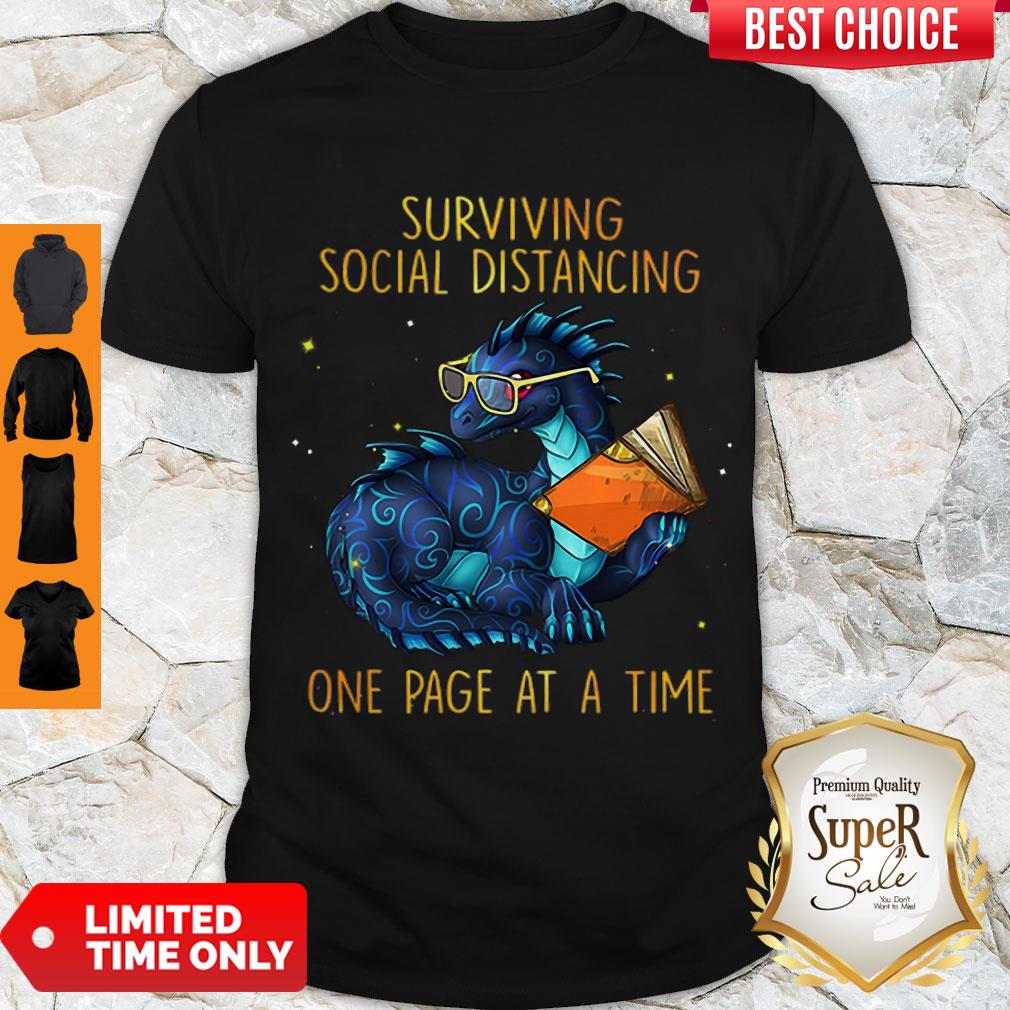 Nice Dragon Book Surviving Social Distancing One Page At A Time Shirt