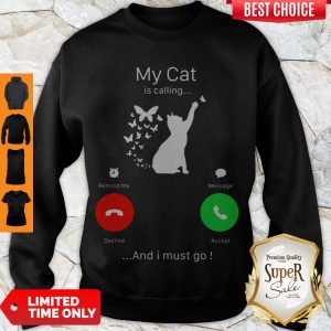 Perfect My Cat Is Calling Decline Accept And I Must Go Sweatshirt