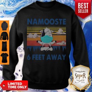 Nice Cow Mask Namooste 6 Feet Away Vintage Sweatshirt