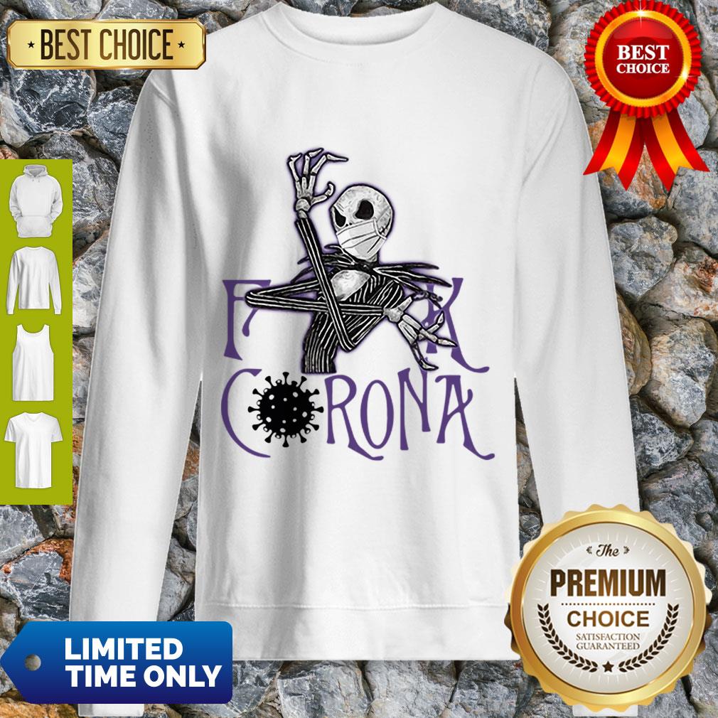 Premium Jack Skellington Fuck Corona Sweatshirt Premium Jack Skellington Fuck Corona Sweatshirt