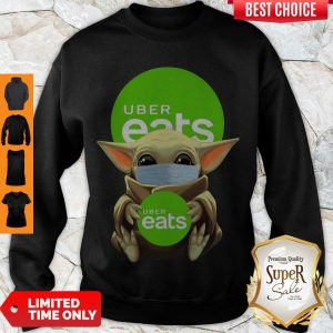 Premium Baby Yoda Face Mask Hug Uber Eats Sweatshirt