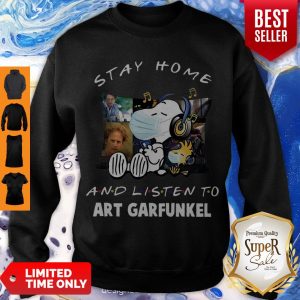 Premium Snoopy Woodstock Mask Stay Home And Listen To Art Garfunkel Sweatshirt