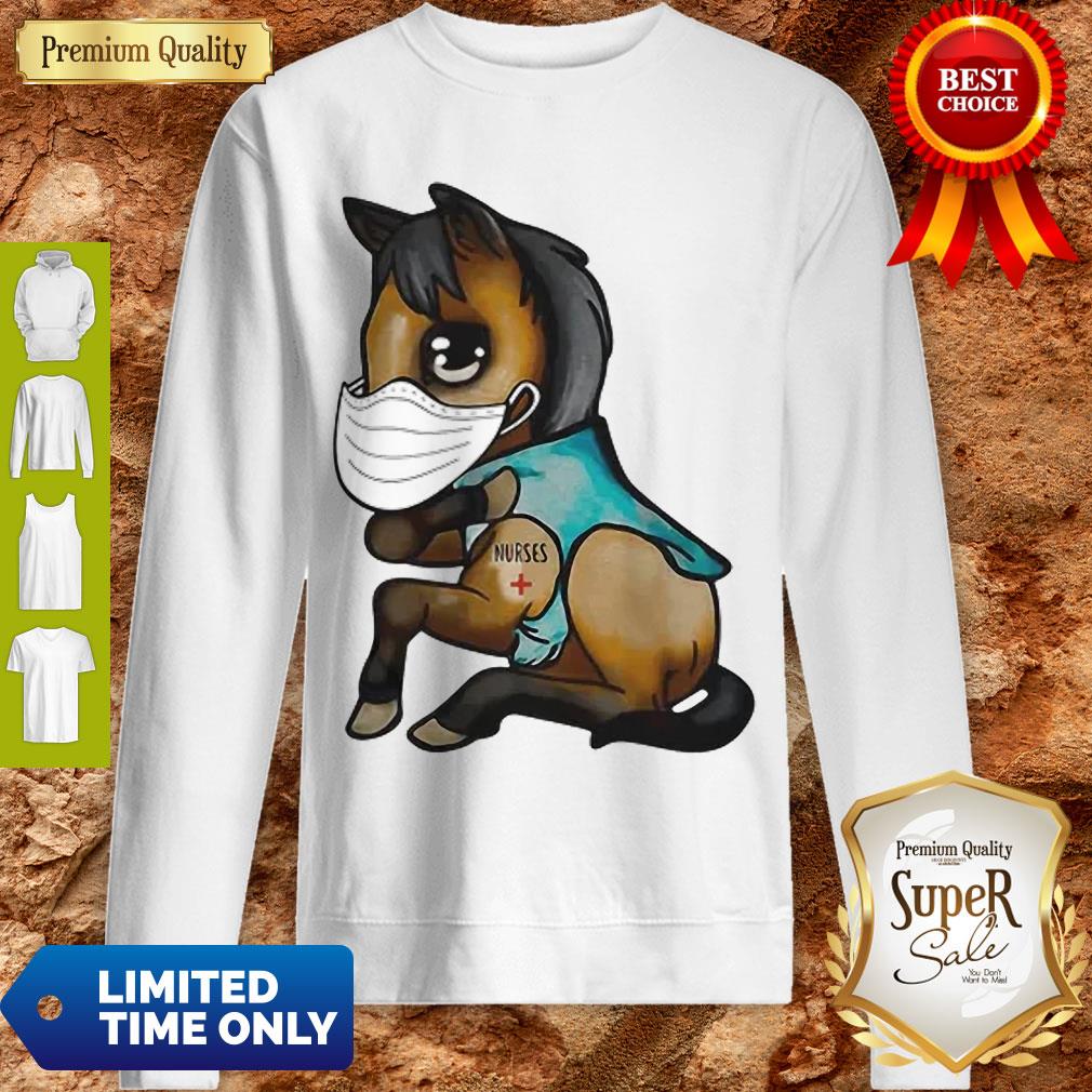 Funny Horse Mask Nurse Tattoos Coronavirus Sweatshirt Funny Horse Mask Nurse Tattoos Coronavirus Sweatshirt