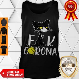 Fashion Grumpy Black Cat Fuck Corona Covid-19 Tank Top