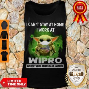 Nice Baby Yoda Mask I Can’t Stay At Home I Work At Wipro Covid 19 Tank Top