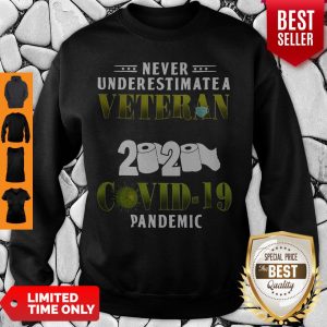 Top Never Underestimate A Veteran Who Survived 2020 Shirt Covid-19 Pandemic Sweatshirt