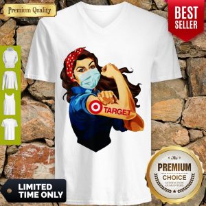 Top Strong Woman Mask Tattoo Target V-neck