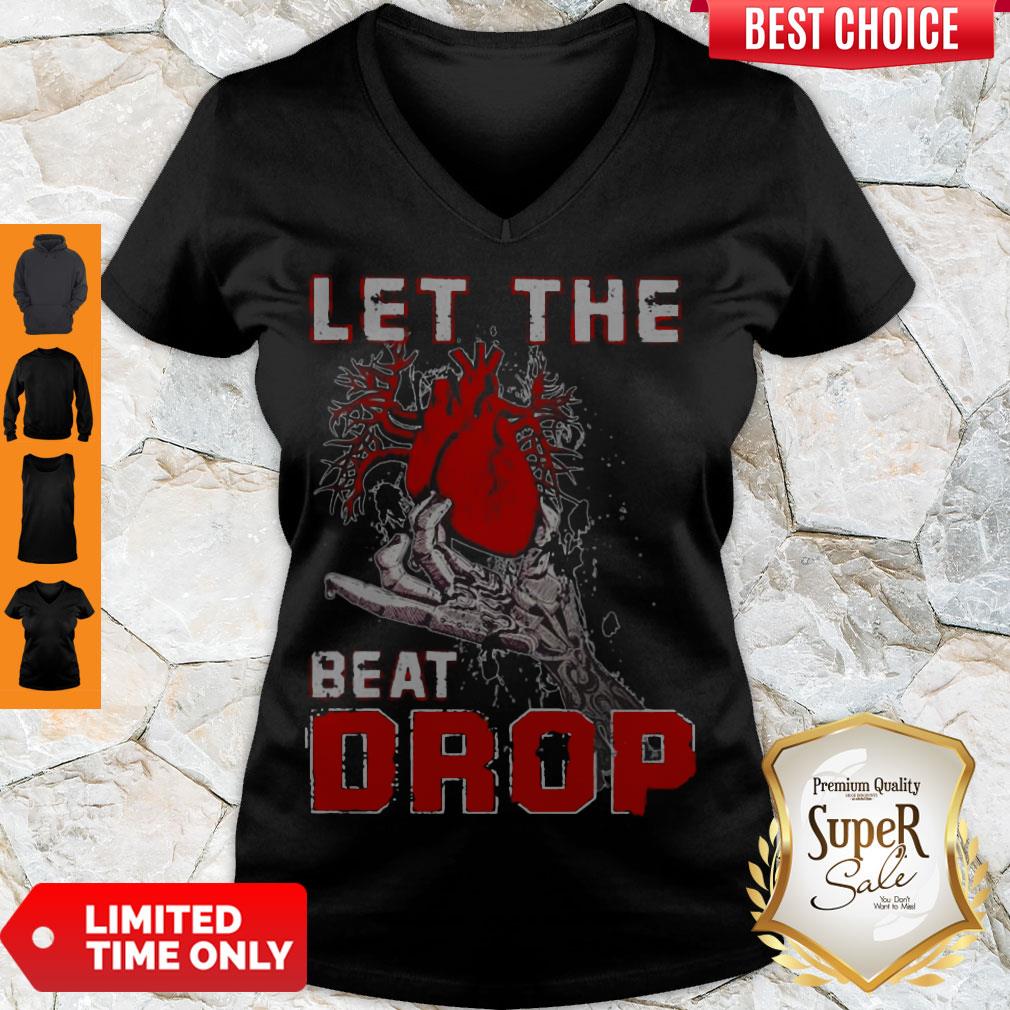 Top Let The Beat Drop Heart In Hand V-neck Top Let The Beat Drop Heart In Hand V-neck