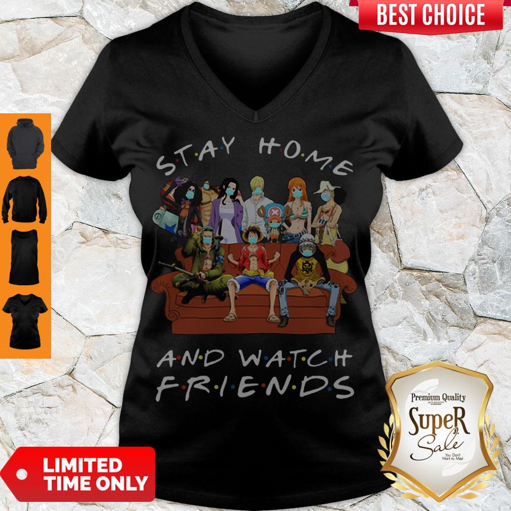 Cute One Piece Stay Home And Watch Friends Coronavirus V-neck Cute One Piece Stay Home And Watch Friends Coronavirus V-neck