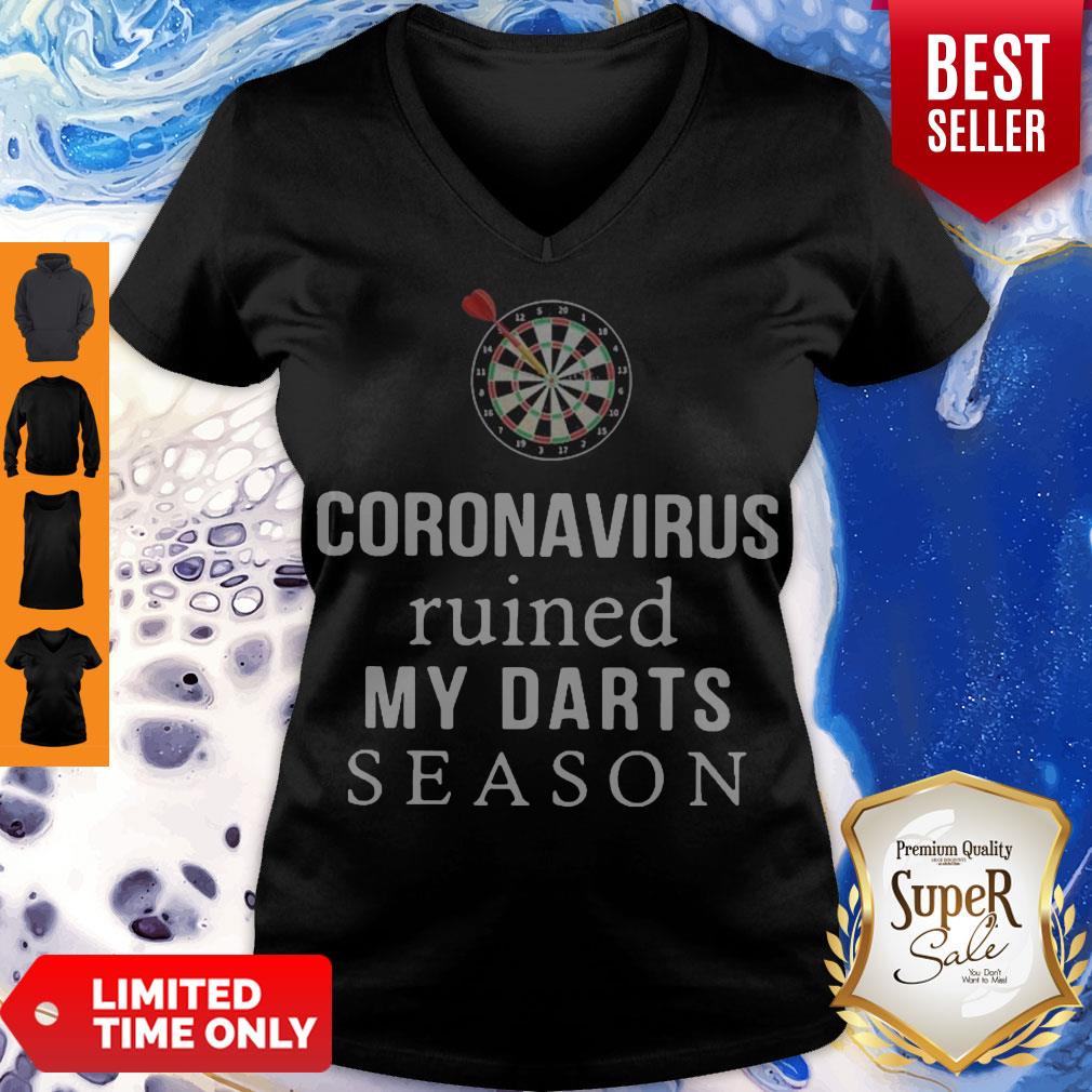 Official Coronavirus Ruined My Darts Season V-neck Official Coronavirus Ruined My Darts Season V-neck