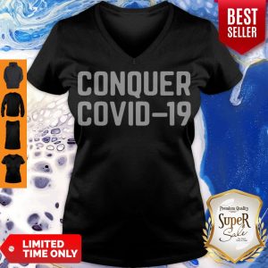 Top Conquer Covid 19 V-neck