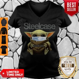 Top Baby Yoda Mask Steelcase Coronavirus V-neck