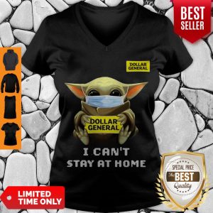 Top Baby Yoda Mask Dollar General I Can't Stay At Home Covid-19 V-neck